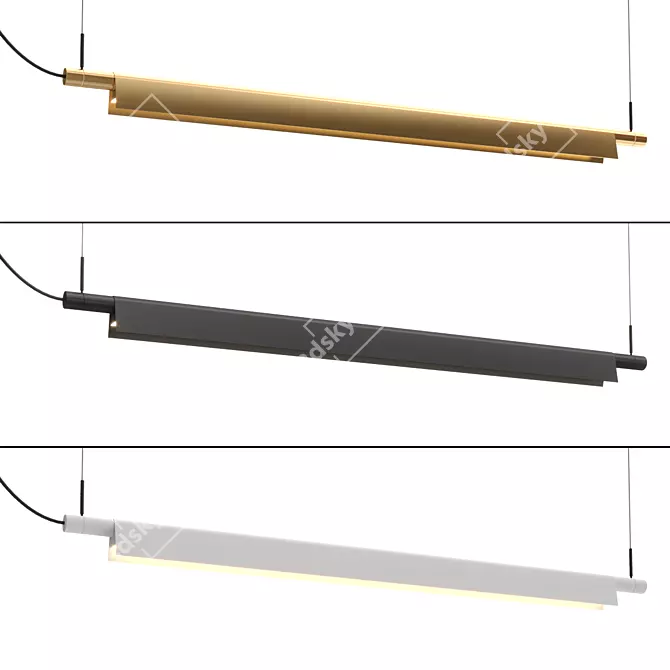Sleek Sleuth Pendant Suspension Light 3D model image 1