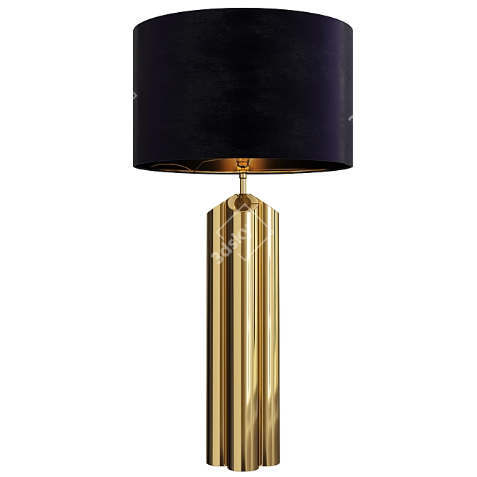 Sleek Brass Obelisk Table Lamp 3D model image 1