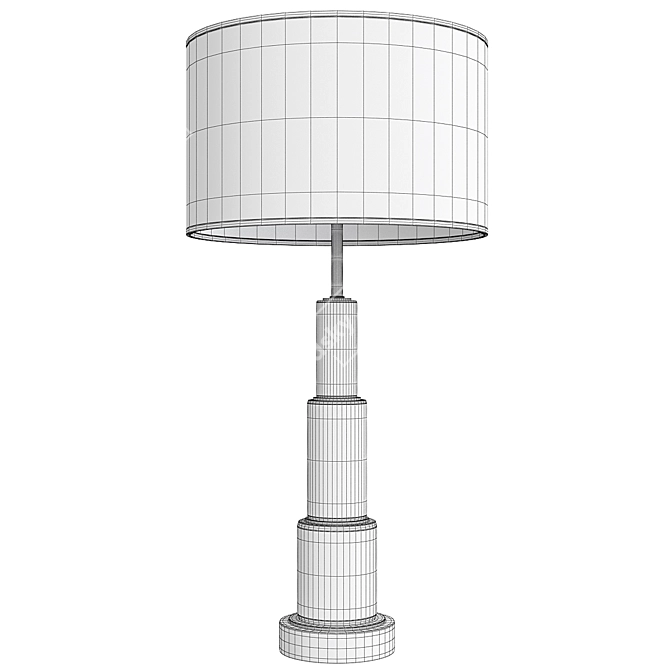 Sleek Marble Metal Table Lamp 3D model image 2