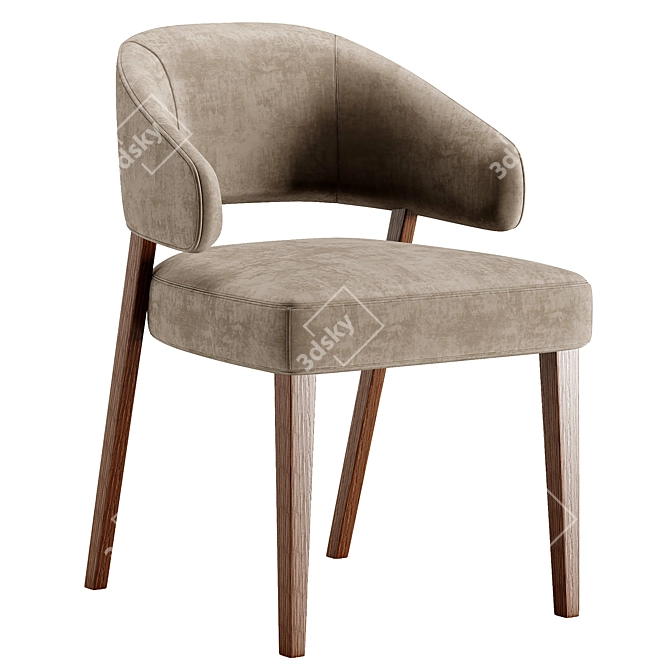 Modern Kaya Dining Chair Kit 3D model image 2