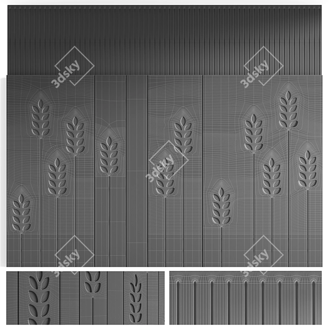 Whimsical Wall Panel for Room 3D model image 5