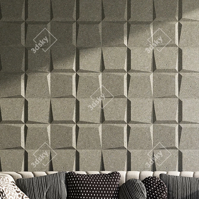 Elegant Mezzo 3D Wall Panel 3D model image 4