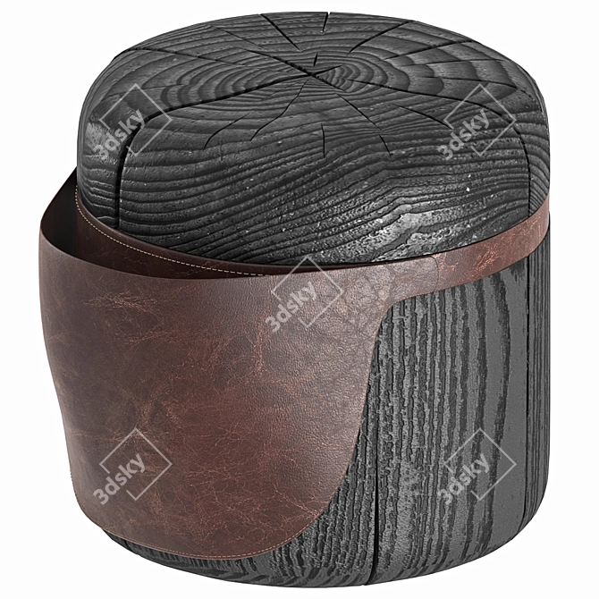 Barbora 2013 Wood Stool 3D model image 2