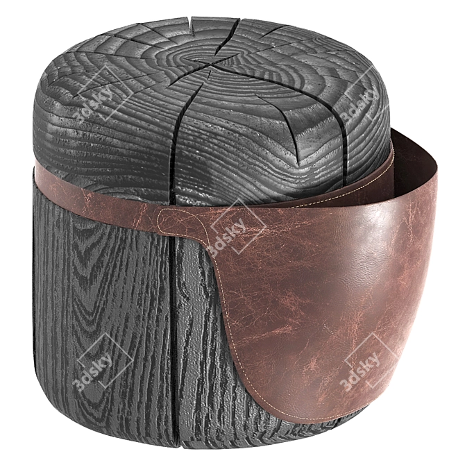 Barbora 2013 Wood Stool 3D model image 11
