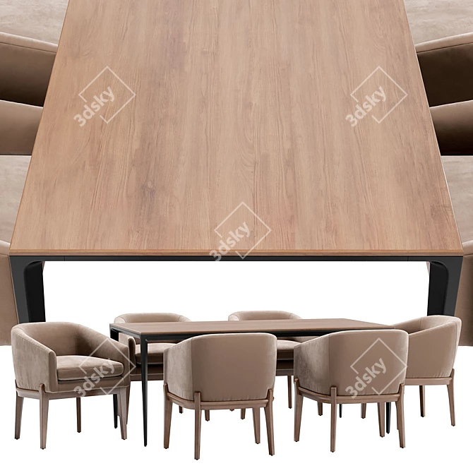 Copeland Dining Chair & MR32 Table 3D model image 2