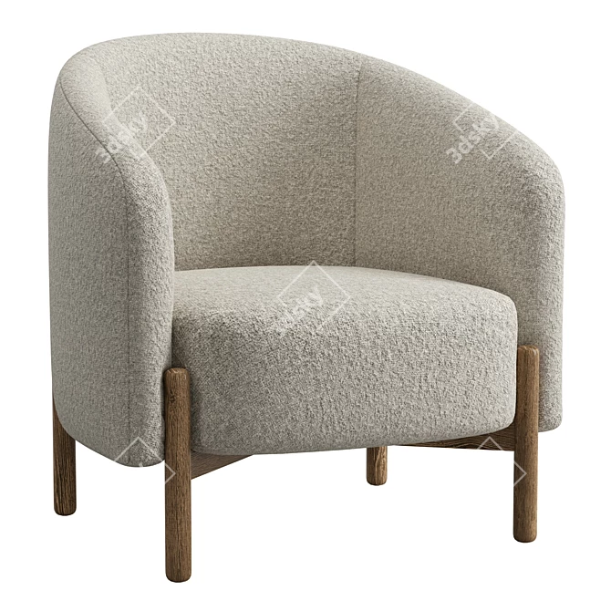 Boucle Modern Armchair - Cozy Chic 3D model image 1