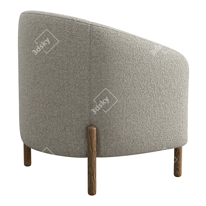 Boucle Modern Armchair - Cozy Chic 3D model image 3