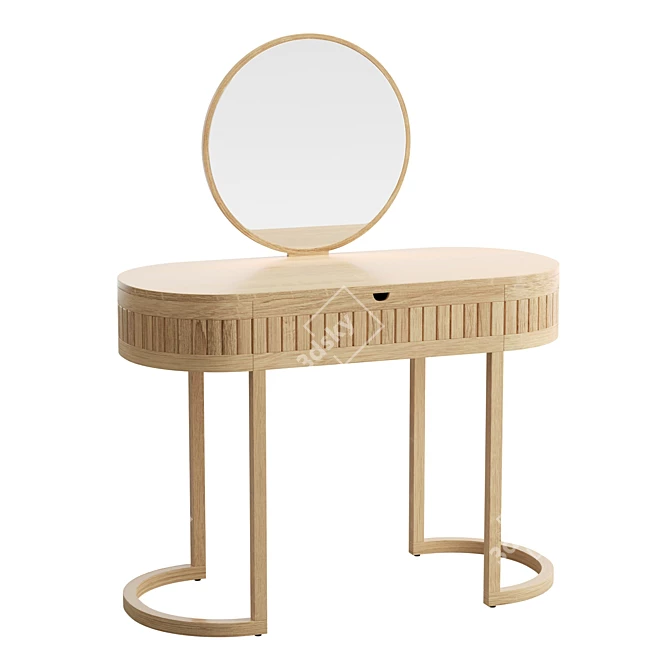 Juliette Modern Vanity, Oak Finish 3D model image 1