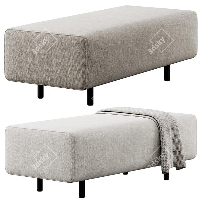 Poppin Block Party Lounge Bench 3D model image 1