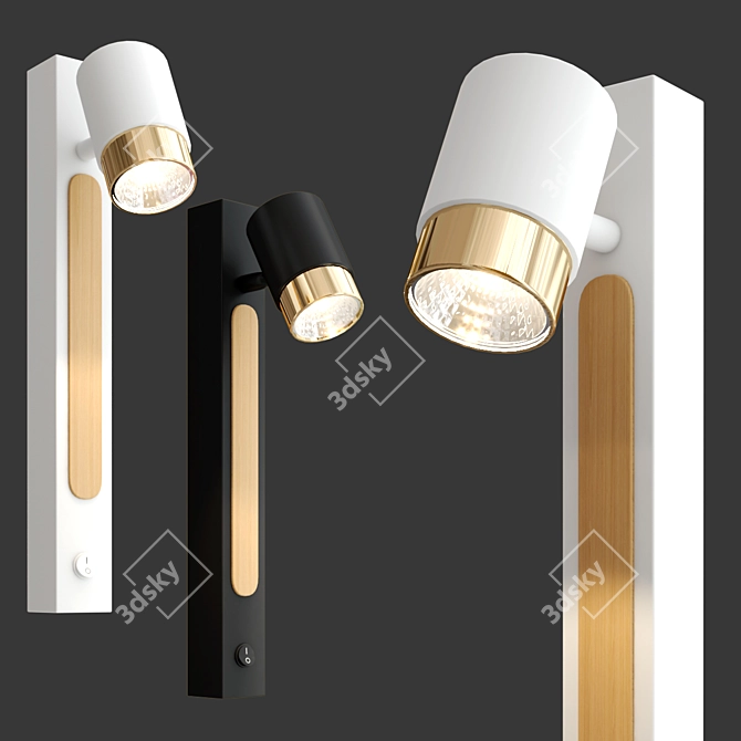 Sif Wall Metal and Wood Sconce 3D model image 4