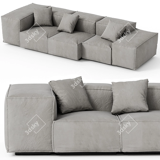 Luxurious Extrasoft Living Divani Sofa 3D model image 1