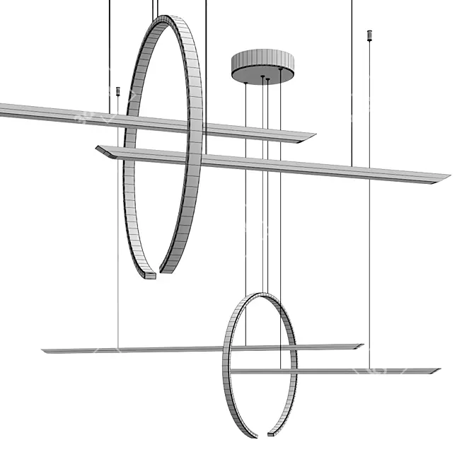 Monochrome Modern Dining Table 3D model image 2