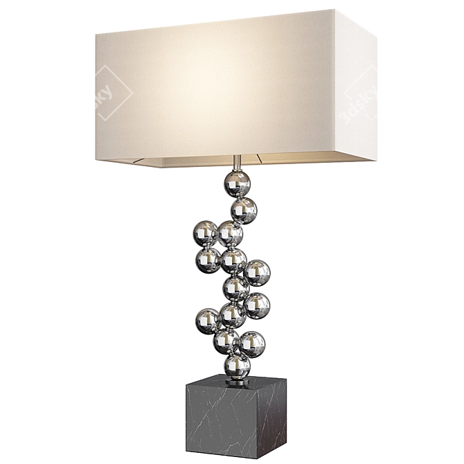 Sleek Silver Sculptural Table Lamp 3D model image 1