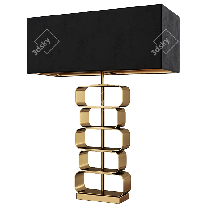 Trendy Brass Table Lamp, V-Ray 3D model image 1