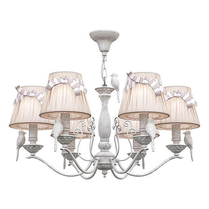 Elegant Bird Pendant Chandelier Homedeco 3D model image 1