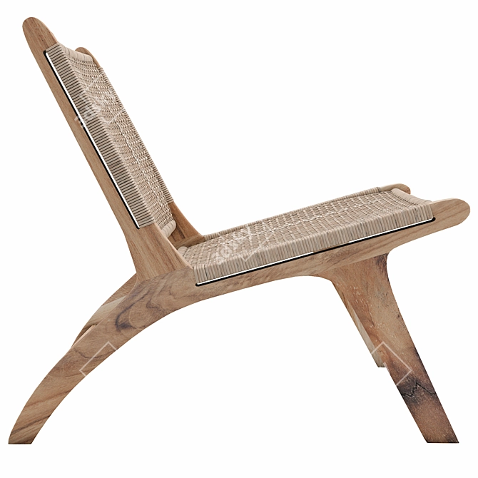 Rustic Teak Armchair: Beida Replica 3D model image 6