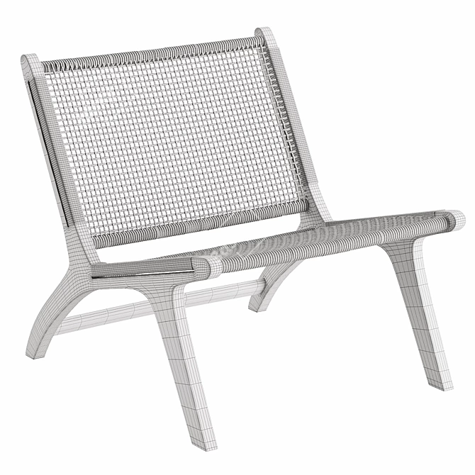 Rustic Teak Armchair: Beida Replica 3D model image 4