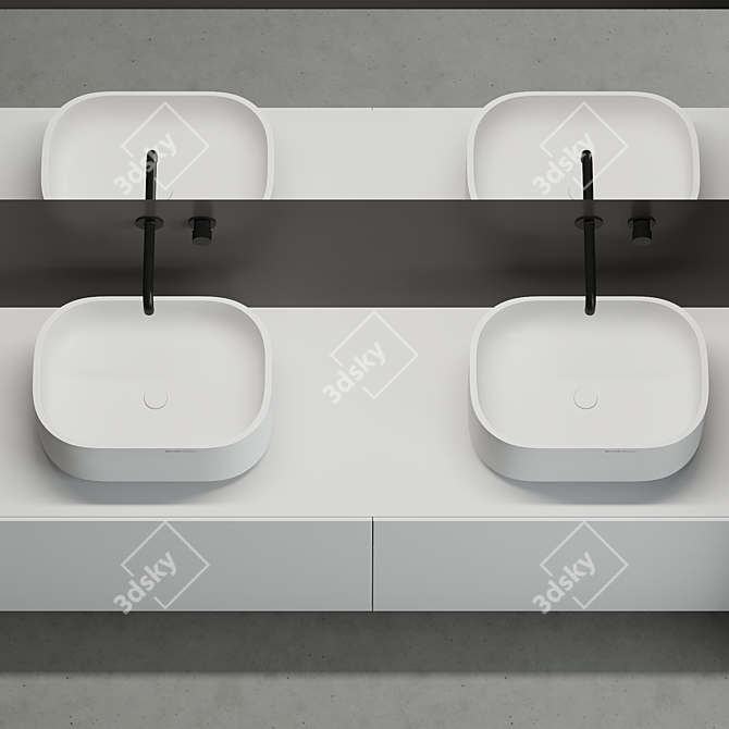 Krion Porcelanosa Unique Bathroom Collection 3D model image 3