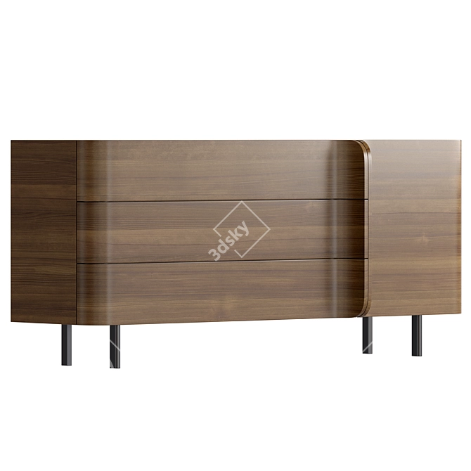Sleek Paris Paname Dresser 3D model image 2