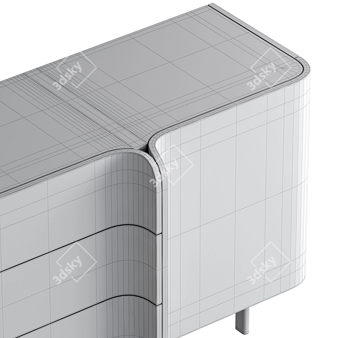 Sleek Paris Paname Dresser 3D model image 4