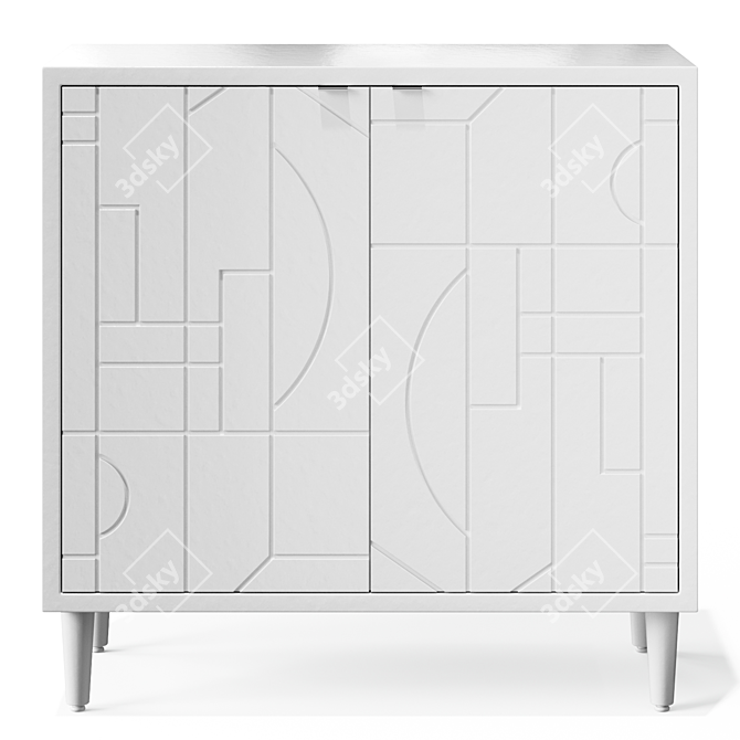 Stockholm Scandinavian Style White Cabinet 3D model image 1