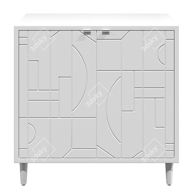 Stockholm Scandinavian Style White Cabinet 3D model image 4