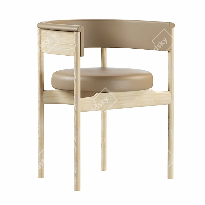 Modern Minatomirai Cafe Side Chair 3D model image 1