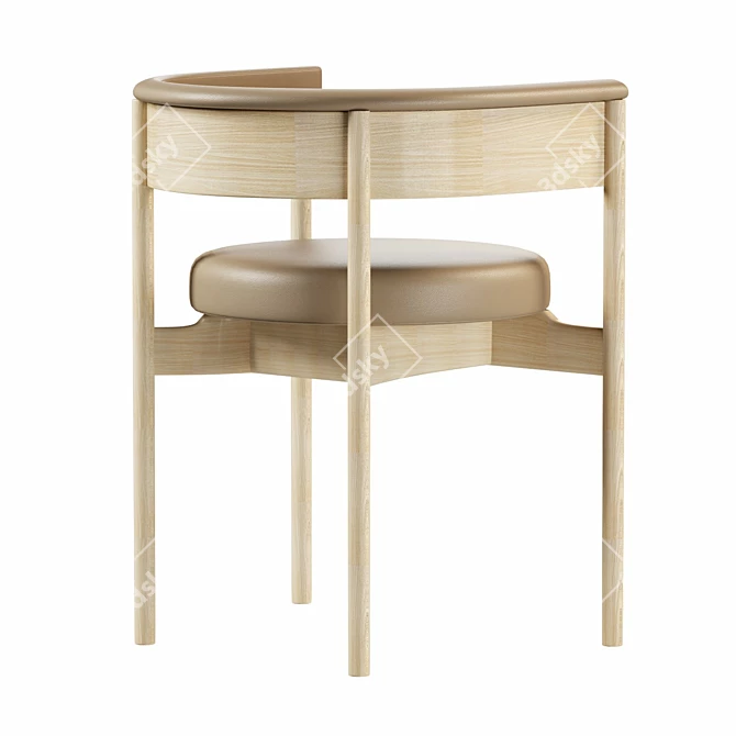 Modern Minatomirai Cafe Side Chair 3D model image 2