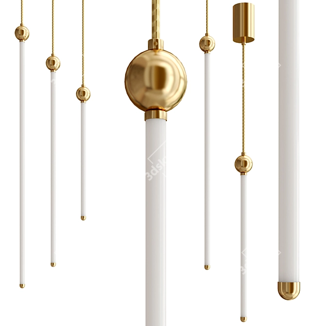 Metallic Brass LED Design Lamp 3D model image 1