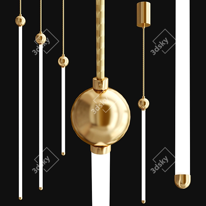 Metallic Brass LED Design Lamp 3D model image 2