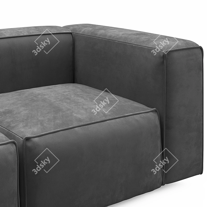 Retro Gray Sofa "Karo 3D model image 2