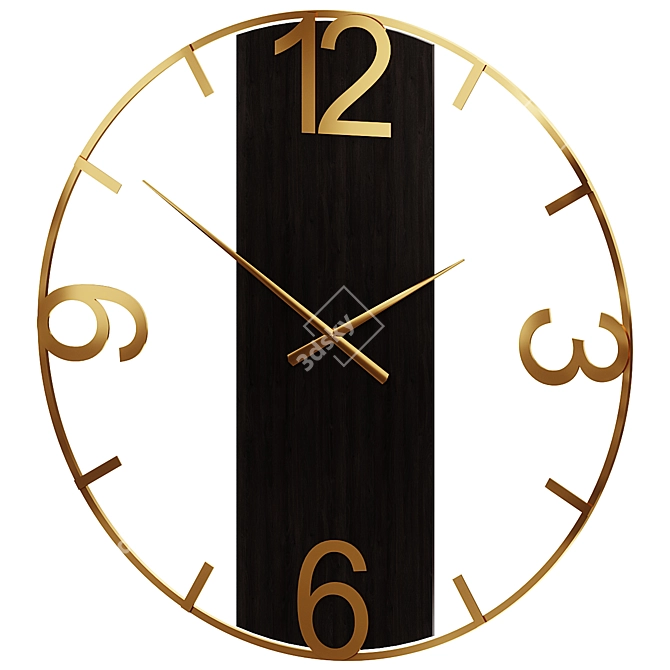 Elegant Wall Clock 203136 Gray 3D model image 1