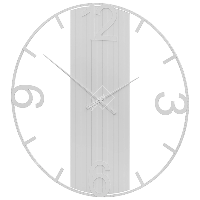 Elegant Wall Clock 203136 Gray 3D model image 2