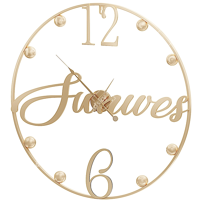 Title: Modern Wall Clock 50cm 3D model image 1