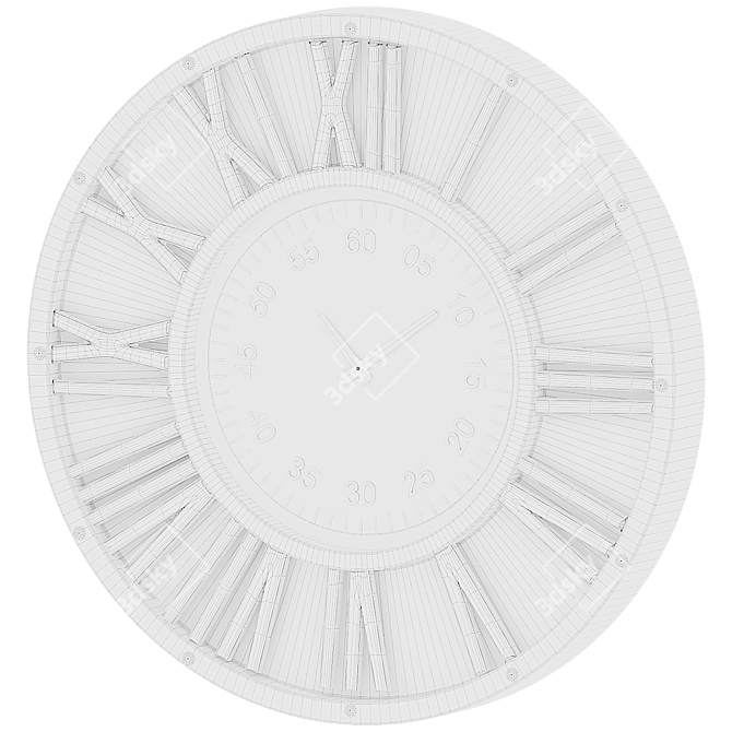 Modern Wall Clock 6070 3D model image 2