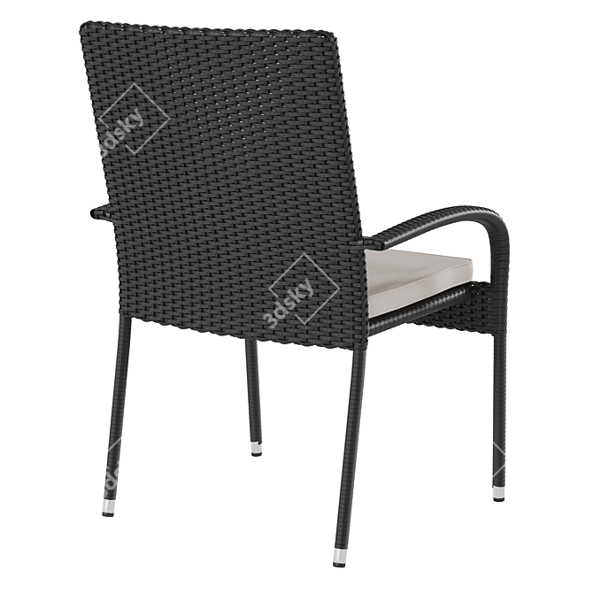 Outdoor Rattan-Look Plastic Garden Chair 3D model image 2