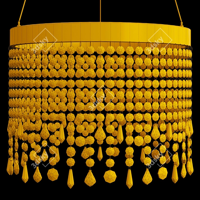 Elegant Crystal Metal Chandelier Collection 3D model image 5