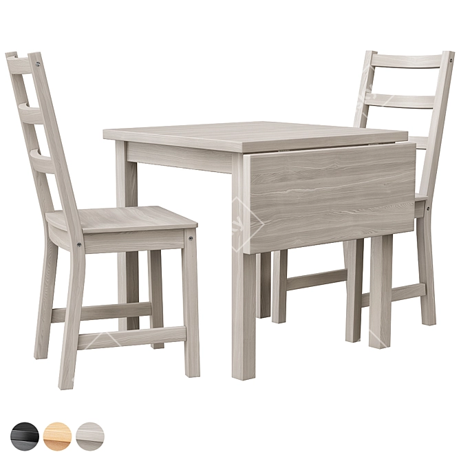 Nordviken Dining Set Black Modern 3D model image 4