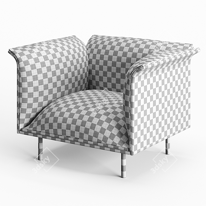 Modern Comfort Arc Lounge Chair 3D model image 3