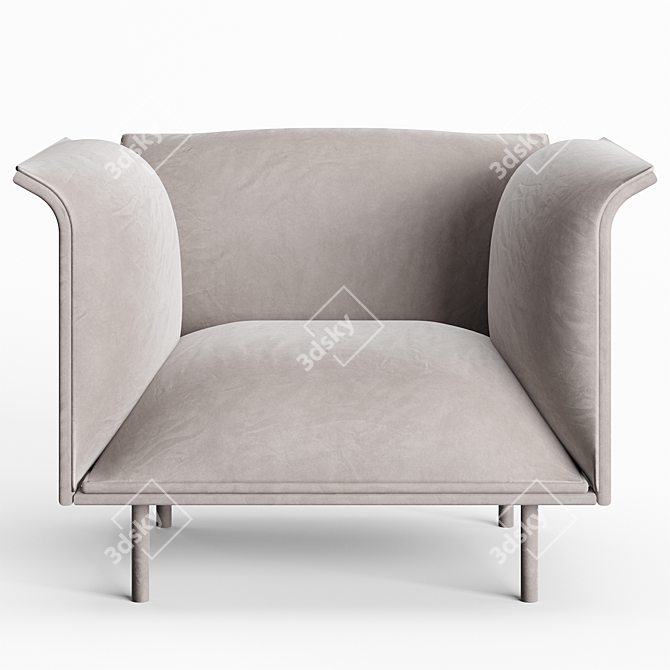 Modern Comfort Arc Lounge Chair 3D model image 4