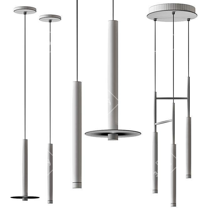 Grok Pendant Lamp Trio Variety 3D model image 2