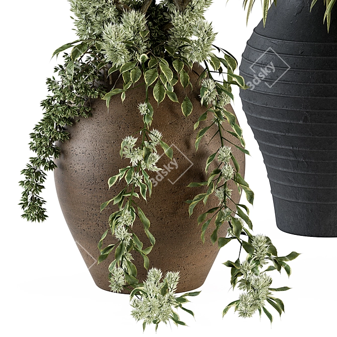 Green Branch Bouquet in Vase 3D model image 3