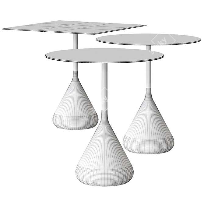 Modern Satellite Dining Table Set 3D model image 2