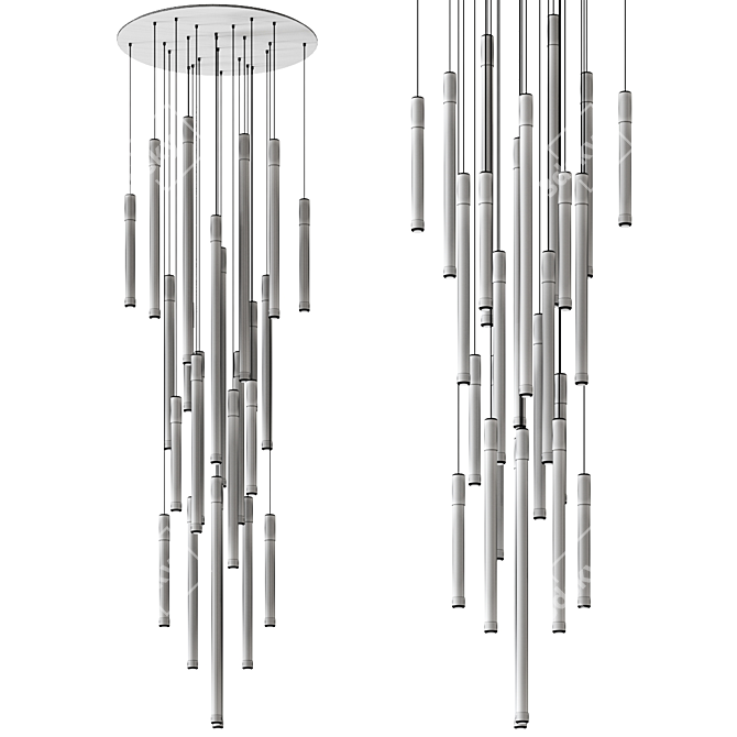 Flux Pendant Lamp 3D Model 3D model image 2
