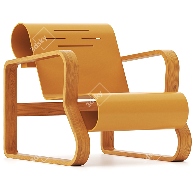 Minimalist Paimio 41 Armchair 3Colors 3D model image 3