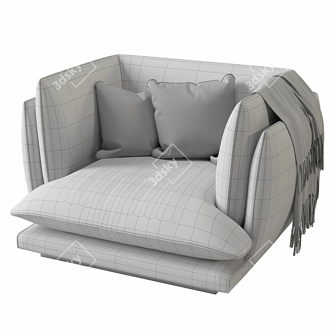 Elegant Allure Compact Armchair 3D model image 6