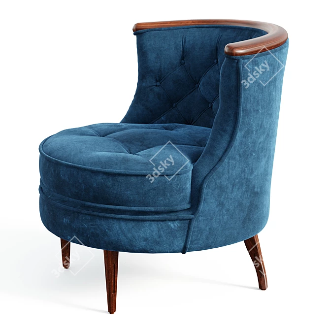 Midcentury-Inspired Bixby Lounge Chair 3D model image 5