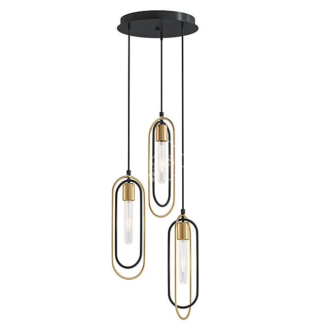 Modern 3-Light Cluster Pendant 3D model image 1