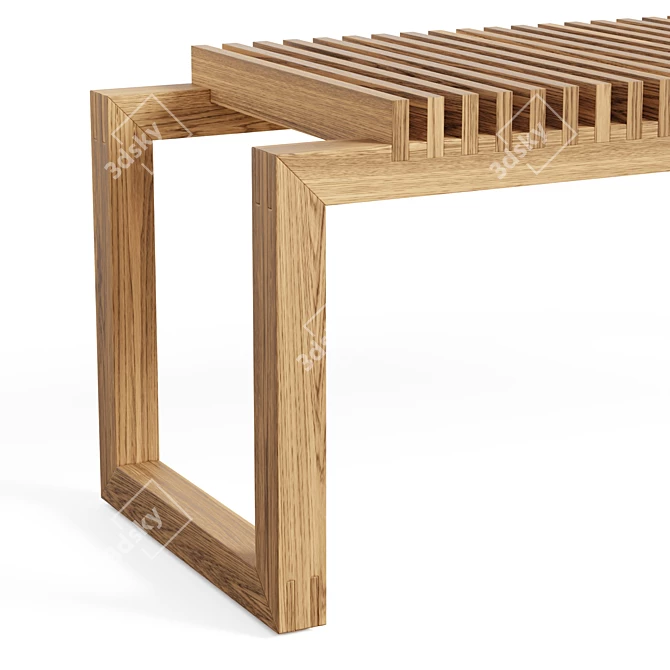 Teak Wood Bench 48 3D model image 5