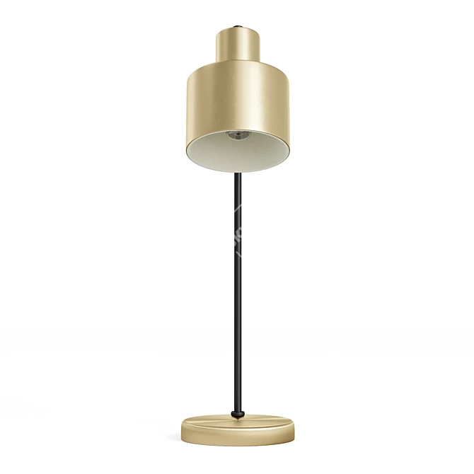 Brushed Gold Cylinder Desk Lamp 3D model image 3